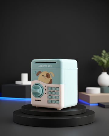 ATM Görünümlü Su Yeşili Şifreli Kumbara 1000 TL