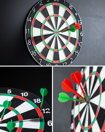 12 İnç Ahşap Dart Tahtası 4 Adet Metal İğne Uçlu Ok