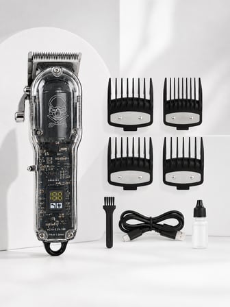 Saç Kesme ve Tıraş Makinesi 4 Kılavuz Taraklı Ayarlanabilir Bıçaklı LCD Ekranlı