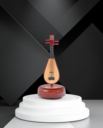 Figürlü Müzik Kutusu Melodili Ahşap Görsel Model
