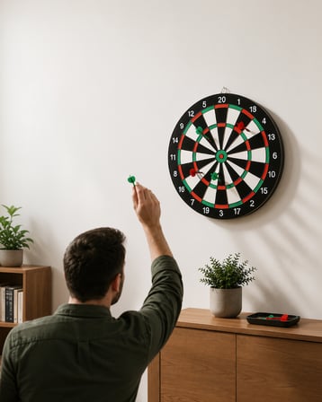17 İnç Kaliteli Ahşap Dart Tahtası Uzun Ömürlü Kullanım