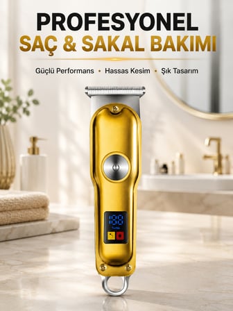 Profesyonel Tıraş Makinesi 120 Dakika Kullanım T Bıçaklı 3 Taraklı USB Şarjlı