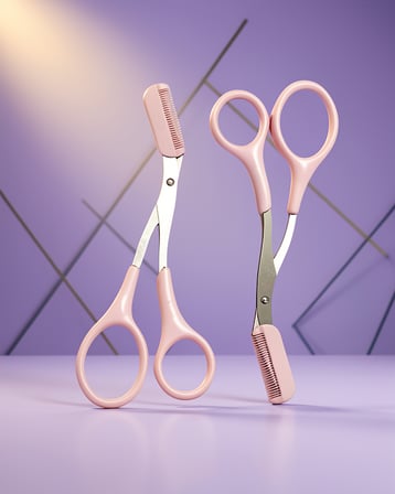 Kavisli Kaş Düzeltici Seti Paslanmaz Çelik Bıçaklı 12.5 cm