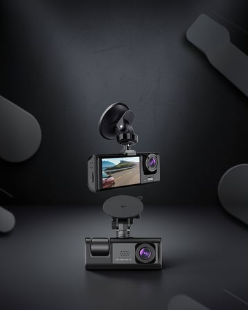 3 Kamera Araç İçi Güvenlik Kamerası 1080p 170° Lens