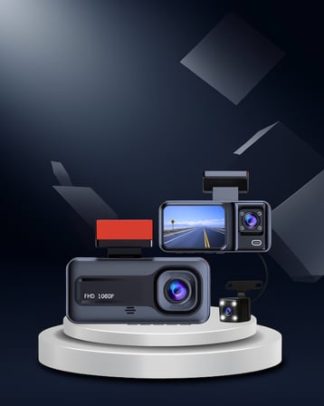 Üç Kameralı Araç Kamerası Full HD G-Sensörlü Gece Görüşlü