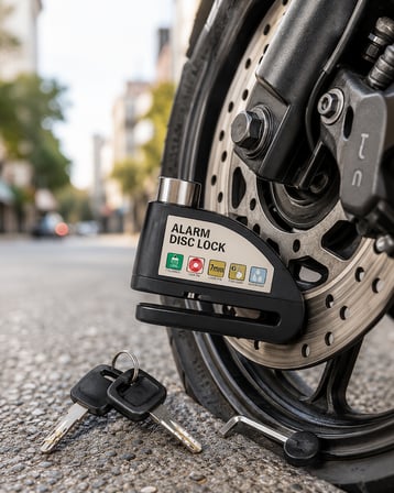 110 dB Alarmlı Disk Fren Kilidi Su Geçirmez Çelik Gövde