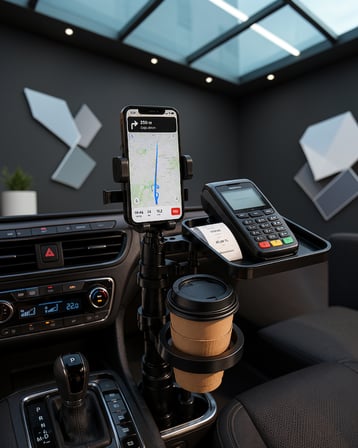 Ayarlanabilir Telefon Tutuculu Araç Bardaklık 2 Tepsili