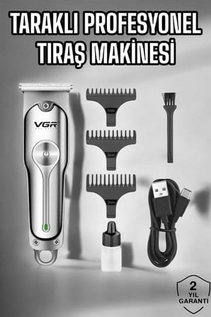Şarjlı Tıraş Makinesi Paslanmaz Çelik Taraklı 120 Dakika Süre