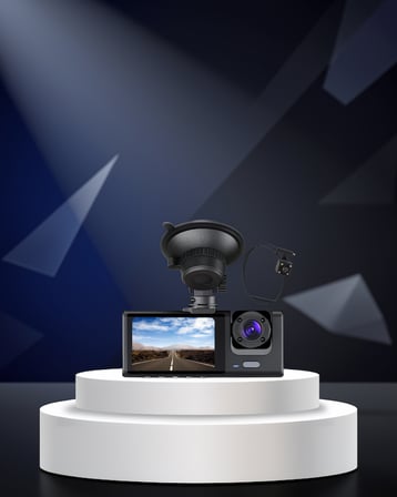 Üç Kameralı Araç DVR Full HD Gece Görüşlü 2 inç IPS Ekran