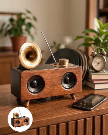 Retro Stil Bluetooth Hoparlör 90 dB