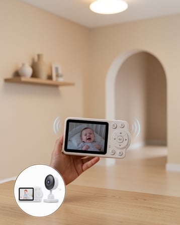 Dijital Şifrelemeli Bebek Monitörü 2X 4X Yakınlaştırmalı