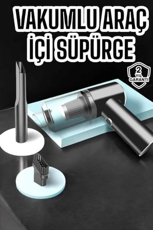 Şarjlı Araç İçi Süpürge 120W Motorlu