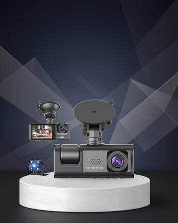 Üç Kamereli Araç Kamerası Full HD Gece Görüş G-Sensör