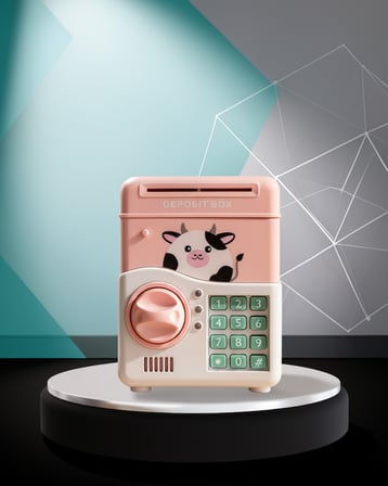 Elektronik Şifreli Pembe ATM Kasa Kumbara
