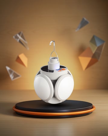 5 Kanatlı Solar Taşınabilir Lamba USB Şarjlı