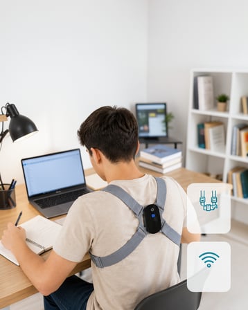 Akıllı Dik Duruş Aparatı Titreşim Uyarısı ve USB Şarj