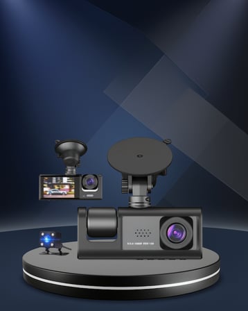 Üç Kameralı Araç Kamerası Full HD Ön + HD İç/Arka