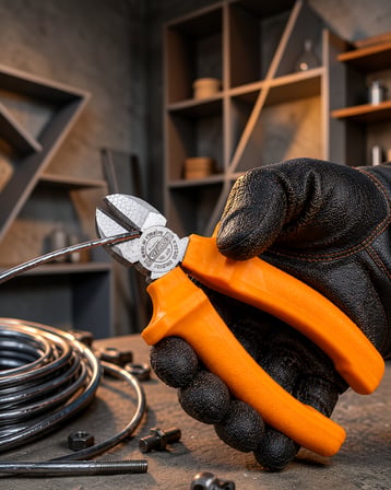 Dövme Çelik Yan Keski - Ergonomik Saplı Hassas Kesim