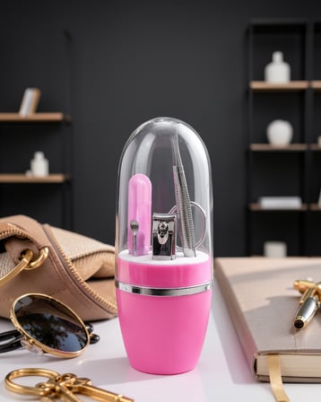 Pembe Manikür Seti Cımbız Tırnak Makası Makas Törpü