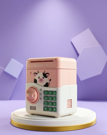 Çocuklar İçin Pembe ATM Görünümlü Elektronik Kumbara