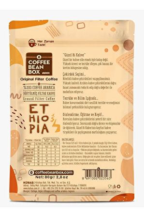 Ethiopia Filtre Kahve 10 x 80 gr Ekonomik Paket