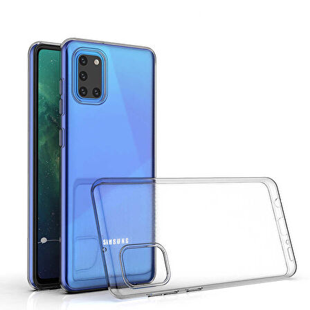 Samsung Galaxy A31 Kılıf Şeffaf Silikon Hibrit Case