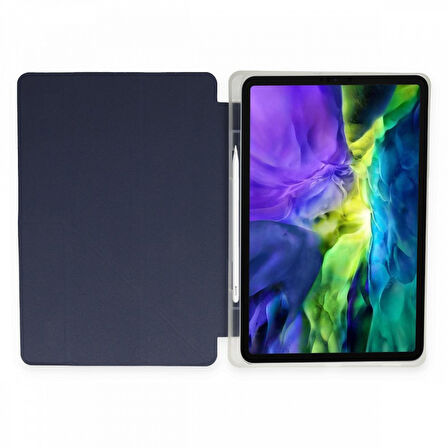 Apple iPad Pro 12.9 4. Nesil 2020 Kılıf Kalem Bölmeli Trifolding Case A2229 A2069 A2232 A2233