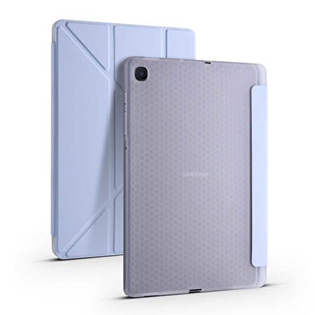 Samsung Galaxy Tab S6 Lite 2024 P620 P610 Kılıf Kalem Bölmeli Trifolding Case 13-15-17