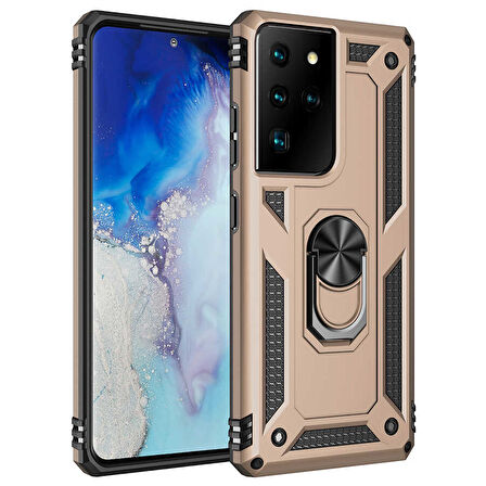 Samsung Galaxy S21 Ultra Kılıf Yüzüklü Zırh Tank Vega