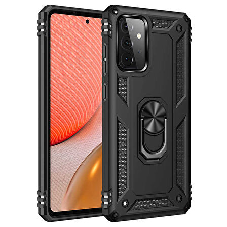 Samsung Galaxy A72 Kılıf Yüzüklü Zırh Tank Vega
