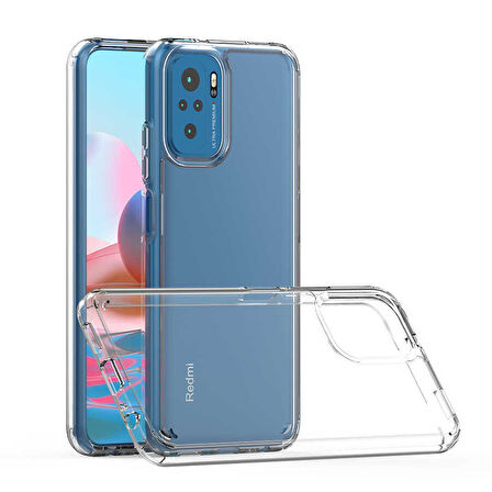 Xiaomi Redmi Note 10S Kılıf Full Şeffaf Sararmaz Kapak