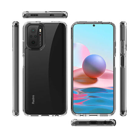 Xiaomi Redmi Note 10S Kılıf Full Şeffaf Sararmaz Kapak