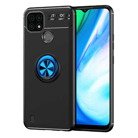 Realme C21 Kılıf Yüzüklü Magnetli Ravel Case