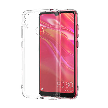 Huawei Y7 Prime 2019 Kılıf Kamera Korumalı Şeffaf Kapak