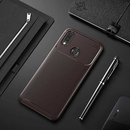 Huawei Honor Play Kılıf Karbon Silikon Case