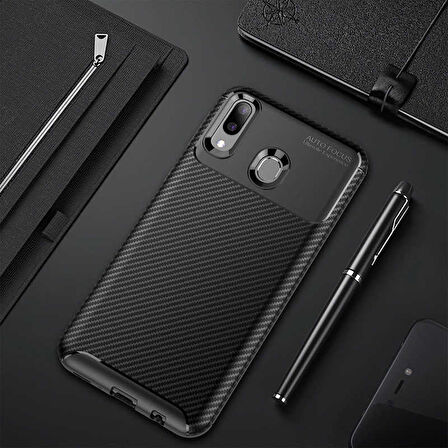 Samsung Galaxy M20 Kılıf Karbon Silikon Case