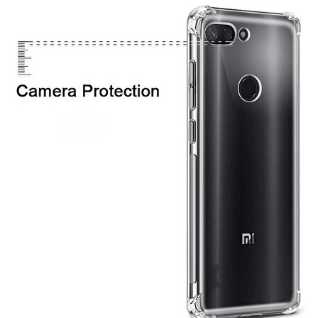 Xaiomi Mi 8 Lite Kılıf Şeffaf Nitro Anti Shock Kapak