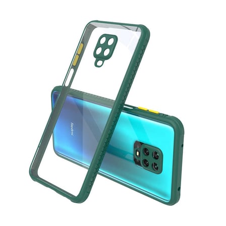 Xiaomi Redmi Note 9 Pro Kılıf Kenar Renkli Sararmaz Şeffaf Kapak