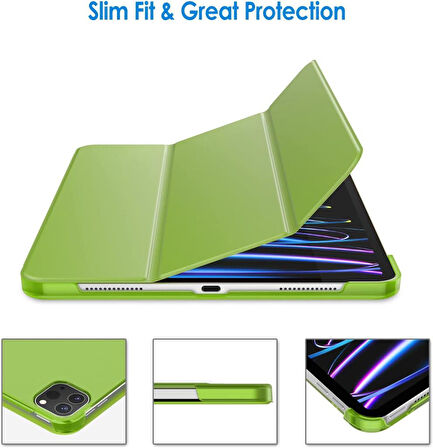 Apple iPad Pro 11 3. Nesil 2021 Kılıf PU Deri Smart Standlı Case A2377 A2459 A2301 A2460