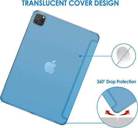 Apple iPad Pro 11 3. Nesil 2021 Kılıf PU Deri Smart Standlı Case A2377 A2459 A2301 A2460