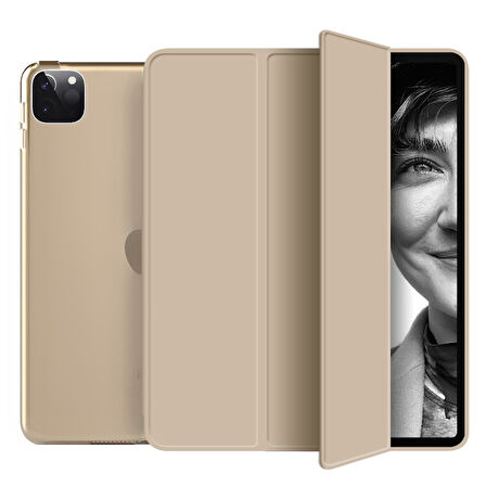 Apple iPad Pro 12.9 5. Nesil 2021 Kılıf PU Deri Smart Standlı Case A2378 A2379 A2461 A2462