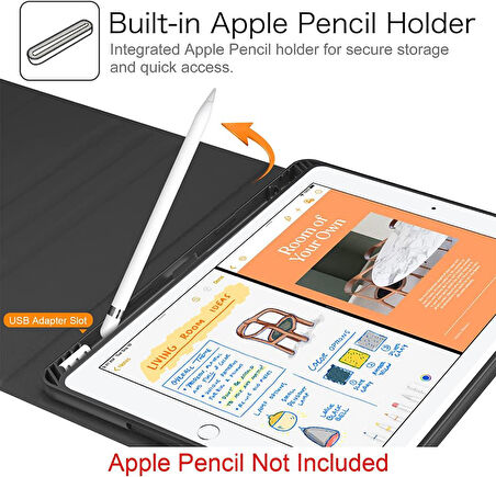 Apple iPad 9. Nesil 10.2" 2021 Kılıf Kablosuz Klavyeli Kılıf Mobax A2602 A2603 A2604 A2605