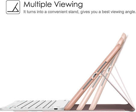 Apple iPad 9. Nesil 10.2" 2021 Kılıf Kablosuz Klavyeli Kılıf Mobax A2602 A2603 A2604 A2605