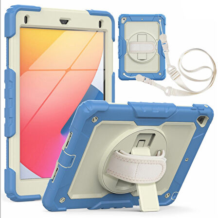 Apple iPad 5. Nesil 9.7" Kılıf Renkli Strap Zırh Case 2017 A1822 A1823