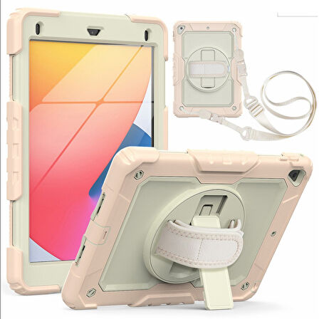 Apple iPad 6. Nesil 9.7" Kılıf Renkli Strap Zırh Case 2018 A1893 A1954