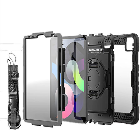 Apple iPad Air 2 9.7" Kılıf Renkli Strap Zırh Case A1566 A1567