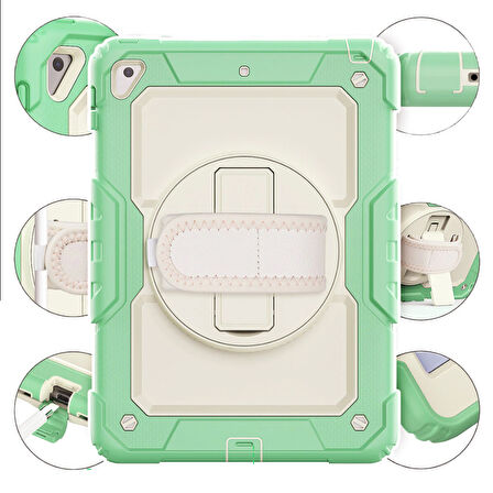 Apple iPad Pro 9.7" Kılıf Renkli Strap Zırh Case A1673 A1674 A1675