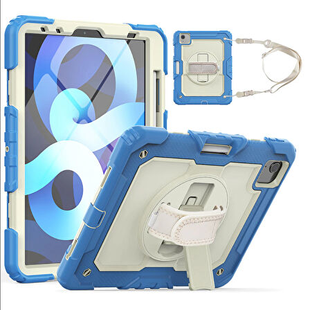 Apple iPad Pro 11 3. Nesil 2021 Kılıf Renkli Strap Zırh Case A2377 A2459 A2301 A2460