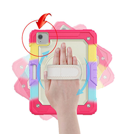 Apple iPad Pro 11 3. Nesil 2021 Kılıf Renkli Strap Zırh Case A2377 A2459 A2301 A2460