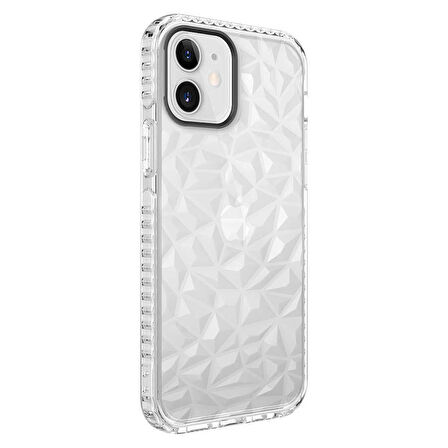 Apple iPhone 12 Kılıf Bumper Şeffaf Buzlu Kapak